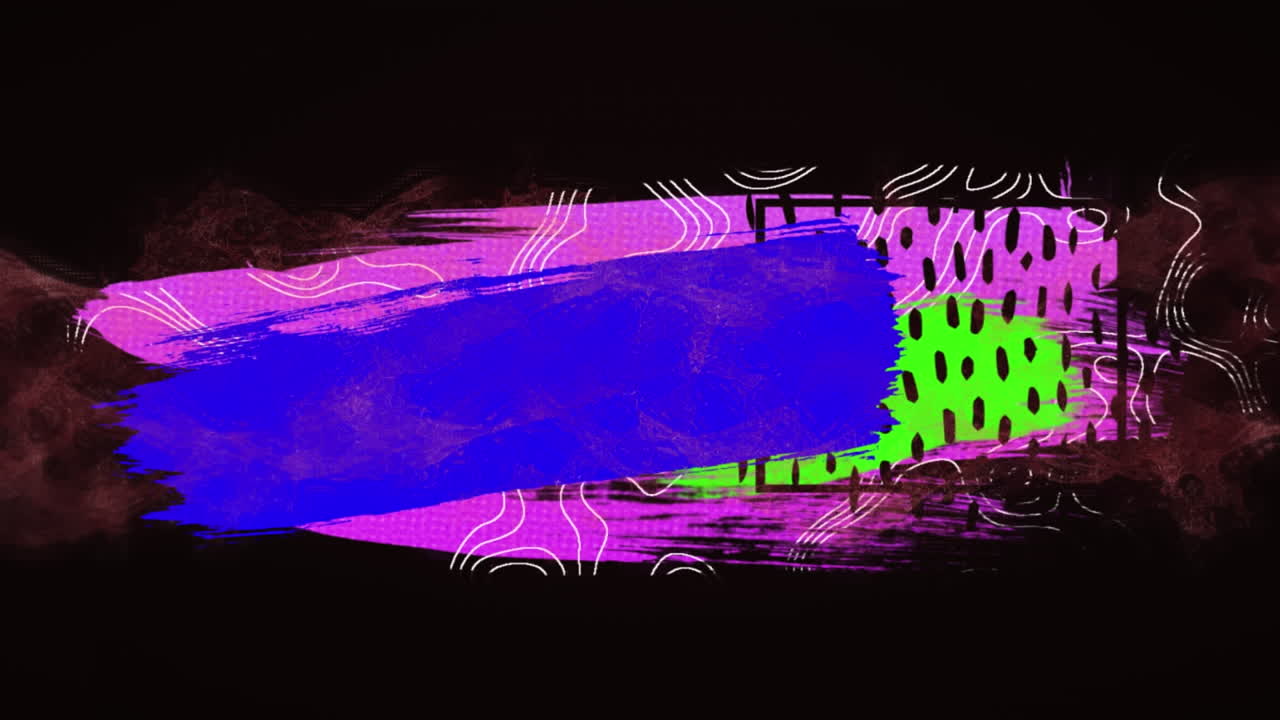 Animazione di forme colorate in movimento con spazio per il testo su sfondo nero
