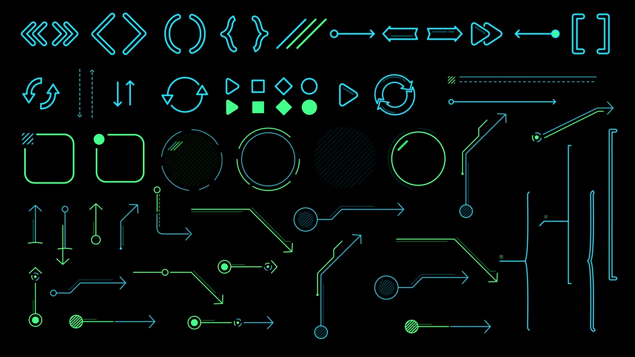 Collection of animated infographic elements