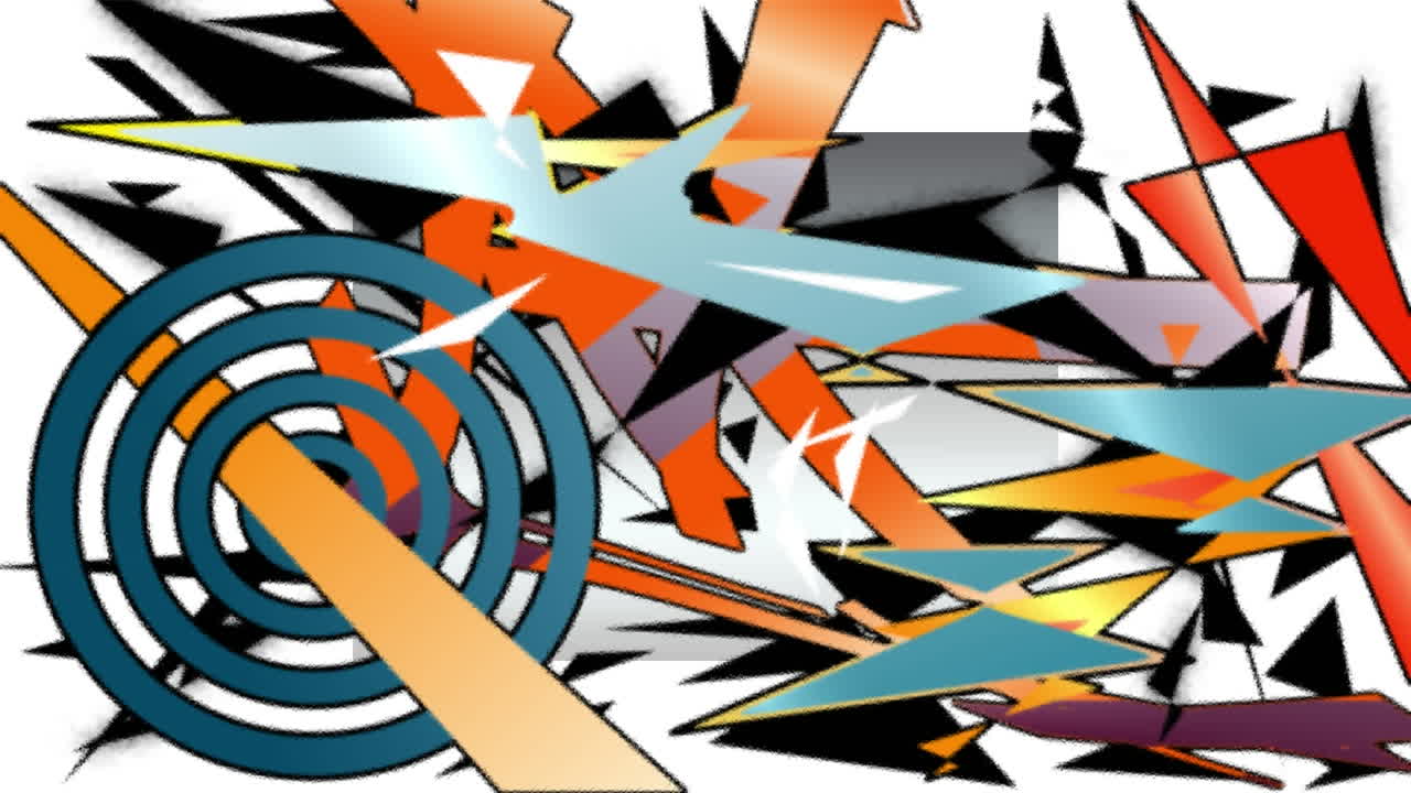 animación de gráficos geométricos en movimiento coloridos sobre fondo blanco