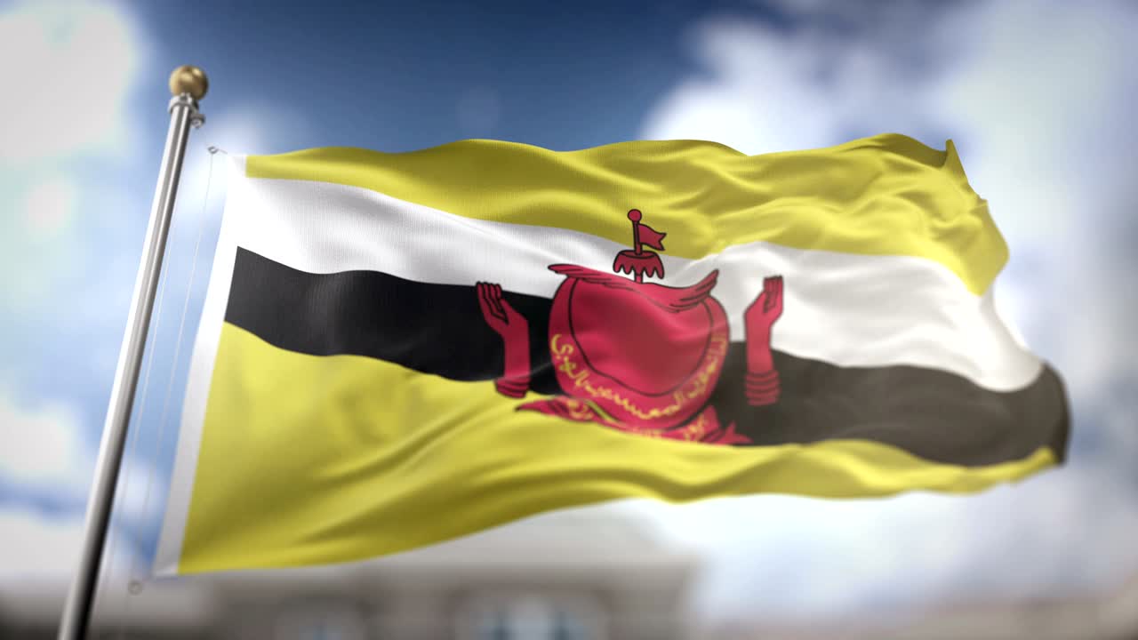 브루나이 발이 느린 동작 3d 렌더링 파란 하늘 배경 - 시엄리스 루프 4k