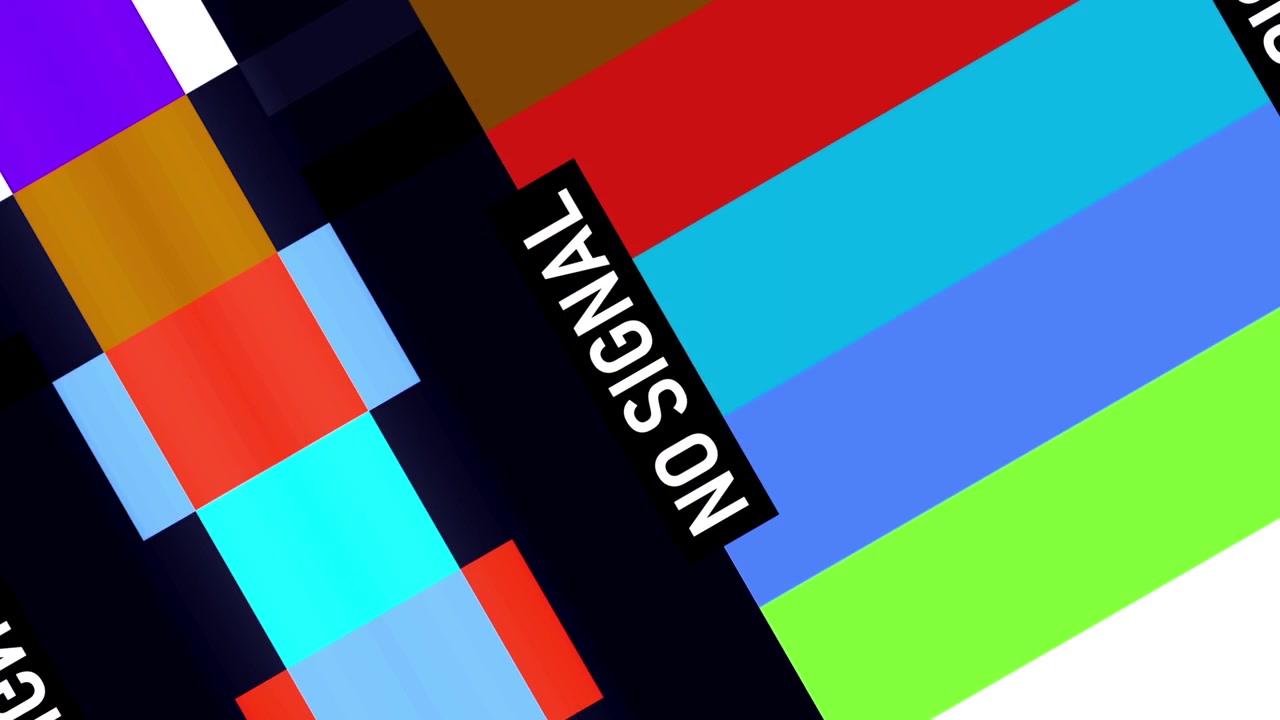 Colorful No Signal Test Pattern with Glitch Effect
