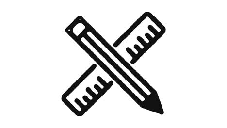 pen & ruler icon animation footage & alpha channel