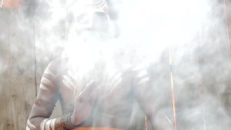 el retrato de un santo sadhu indio