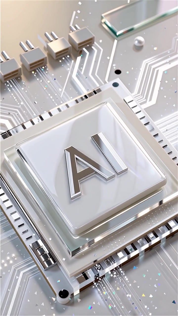 Futuristic AI Chip Motherboard Technology Background