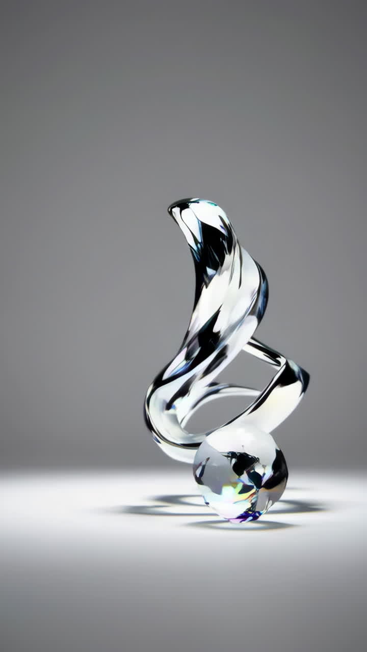 escultura de vidrio abstracta