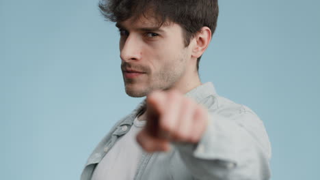 confident man pointing
