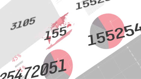 animation of financial data processing over statistics