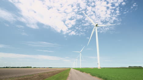 wind turbines in an agricultural field in the netherlands, europe-2