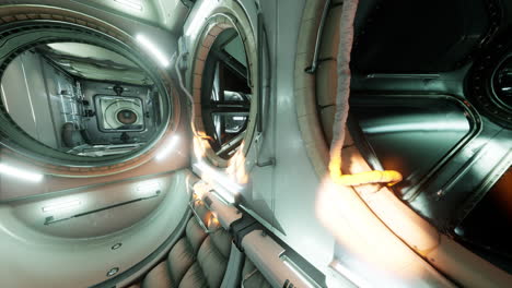interior de la estación espacial internacional futurista
