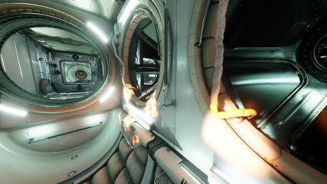 interior of futuristic internation space station