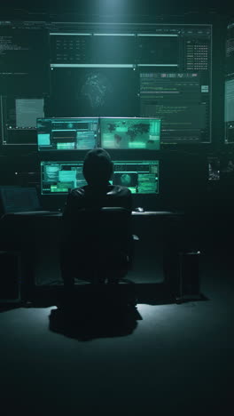 in una stanza buia hacker