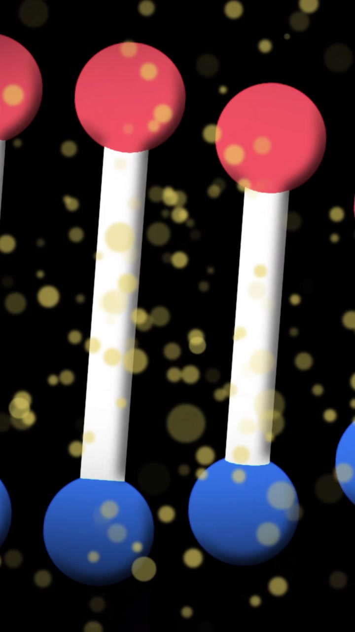 Animation af DNA-streng over bevægelige pletter