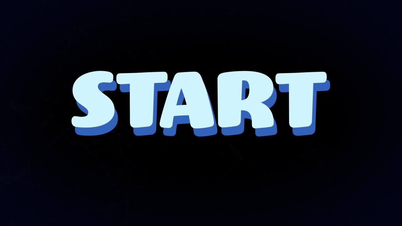 Animation of start text over light trails on black background