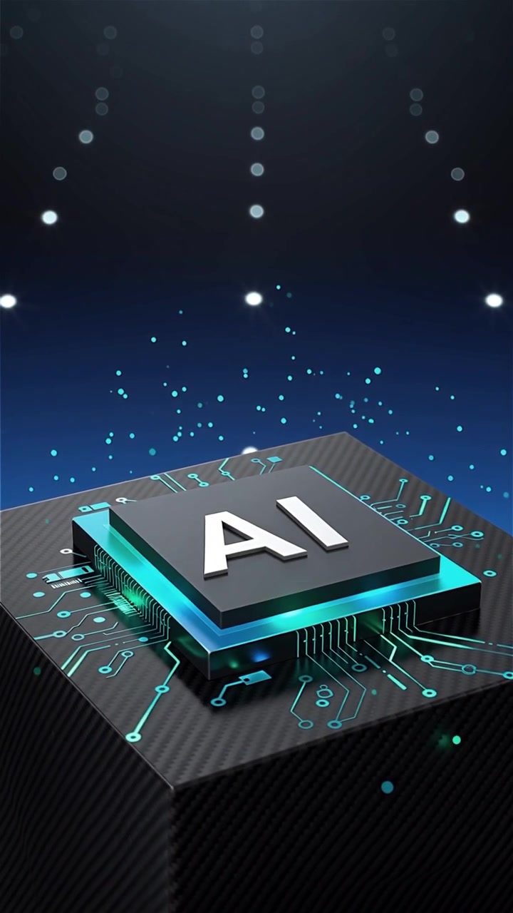 Futuristic AI Chip Motherboard Technology Background