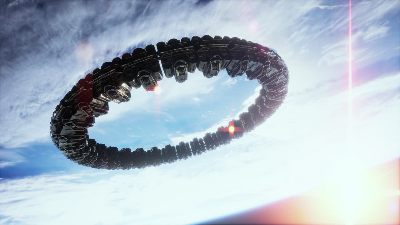 하늘에 떠다니는 ufo 우주선 nasa에 의해 제공된 요소