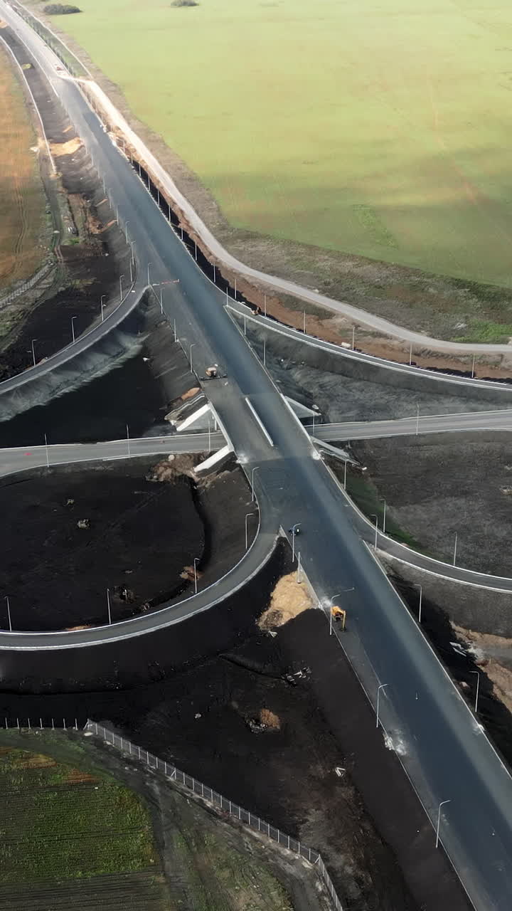 고속도로 교차로의 공중 사진