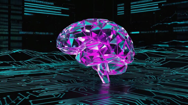 Artificial Intelligence Brain on Circuit Board