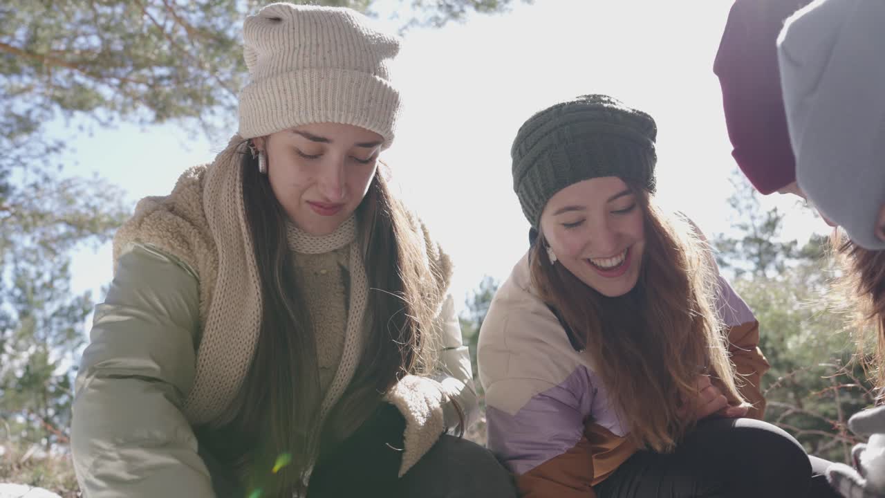 Women Enjoying Winter Outdoors