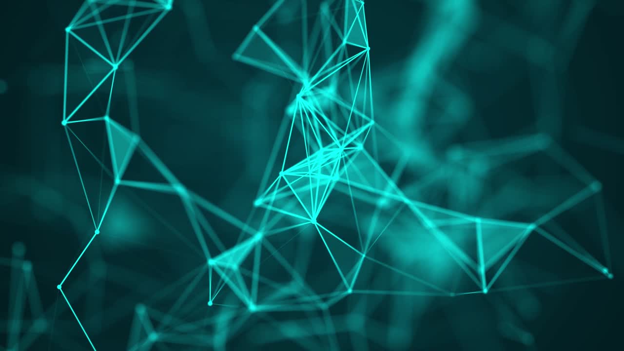 conexión digital abstracta puntos y líneas en movimiento. fondo tecnológico. estructura de conexión de red. efecto plexo. bucle sin costuras 3d. 4k