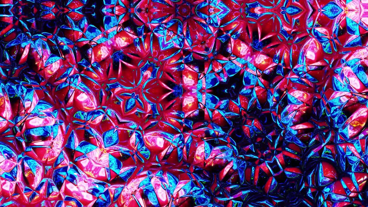 3d elegante abstracto en bucle bg como patrón simétrico ondulado como estructura caleidoscópica con ondas, vidrio líquido multicolor con hermosos colores de gradiente. 4k animado fluido colorido de moda