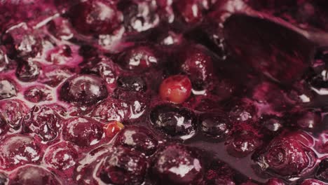 making blueberry jam