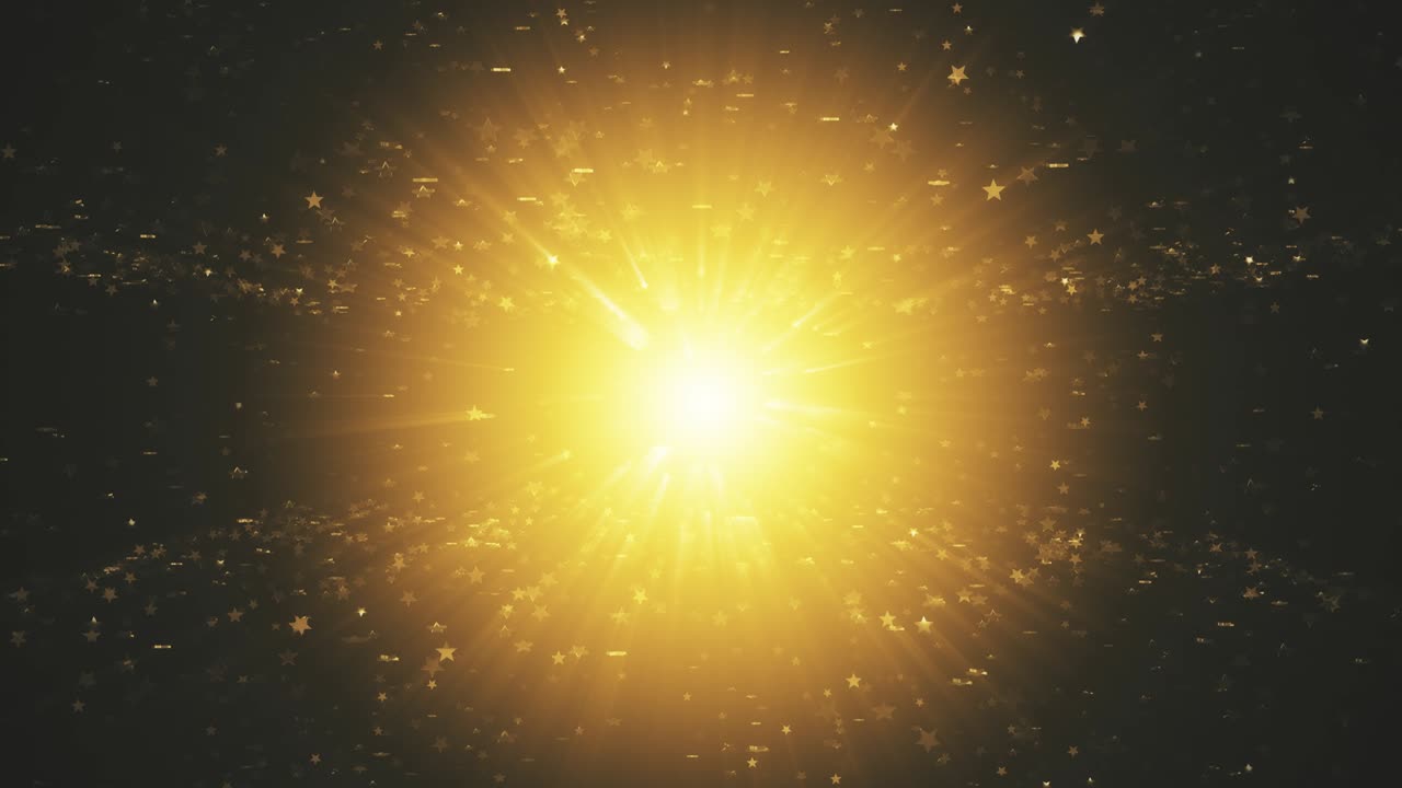 3d 현실적인 애니메이션, 황금빛 빛나는 별 배경