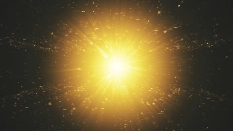animación realista en 3d, fondo de estrellas doradas brillantes