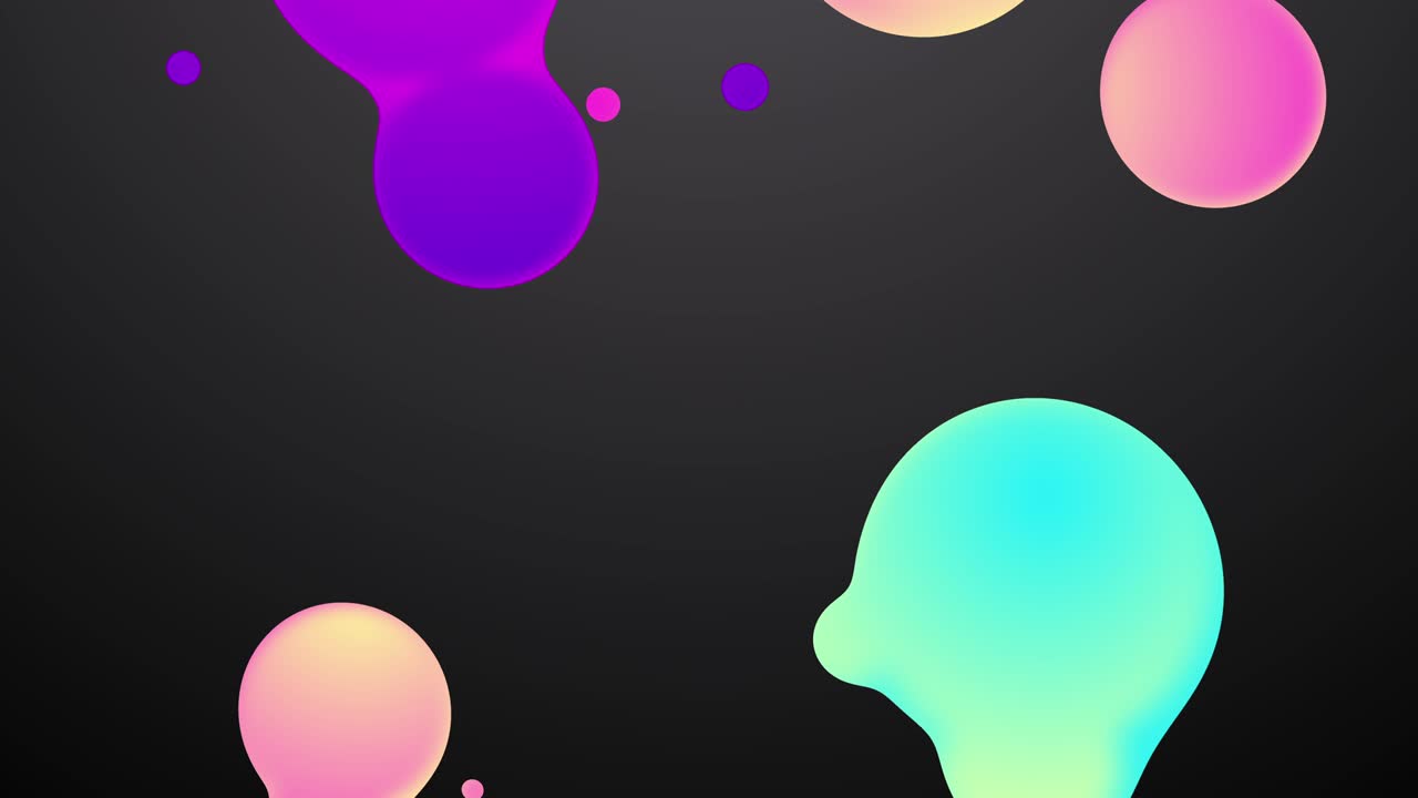 Trendy abstract liquid background with gradient balls 4k
