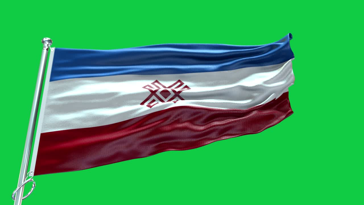 4k bandera muy detallada de mari el - bandera mari el alto detalle - bandera nacional mari el patrón de ondas elementos en bucle