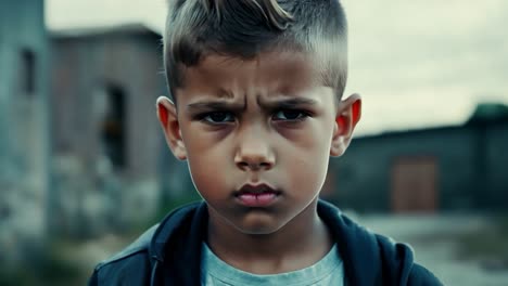 retrato de un niño con un mohawk