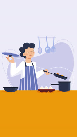 person cooking in a kitchen