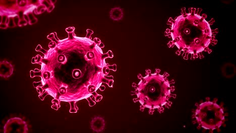 corona virus 2019 covid-19 new strain cases as a pandemic. microscope virus close up. 3d rendering background looped