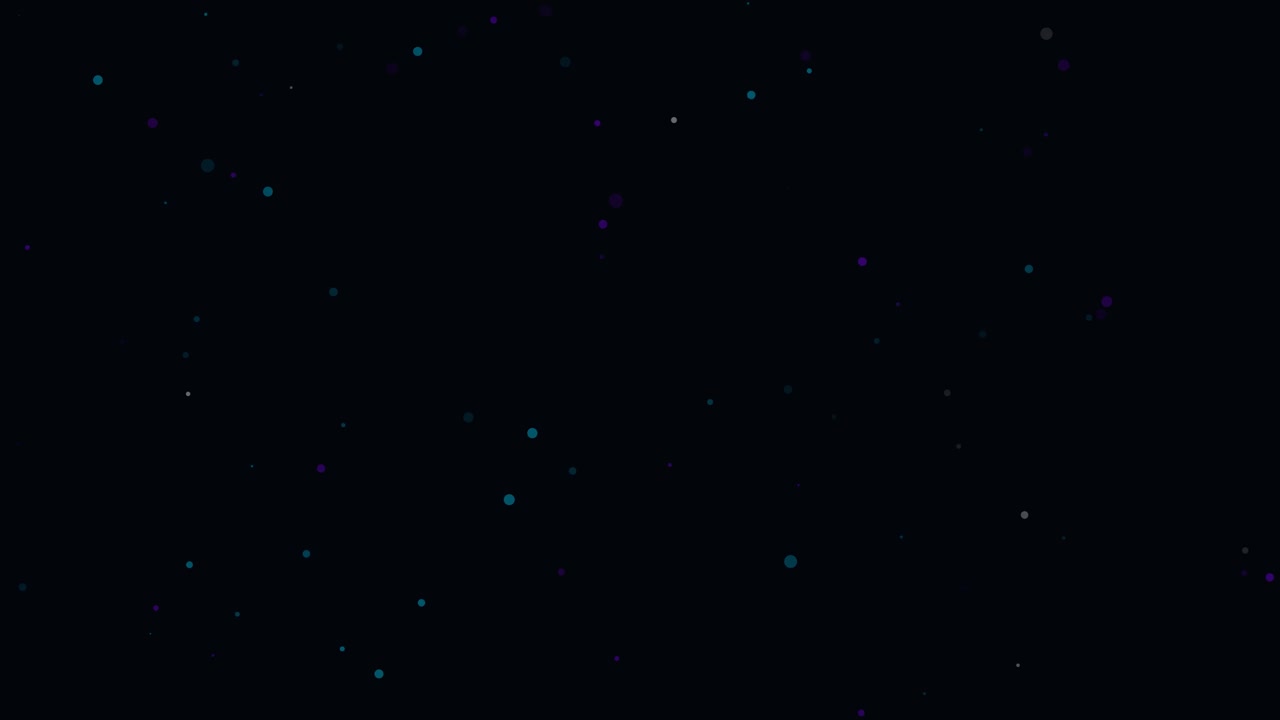 Abstract Motion Background with Floating Teal and Purple Particles
