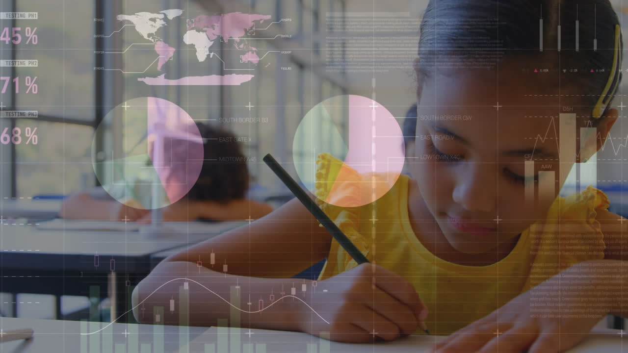 Animation of data processing over diverse schoolchildren learning
