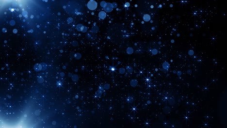 partículas de polvo azul abstracto luz bokeh títulos de movimiento bucle de fondo cinematográfico