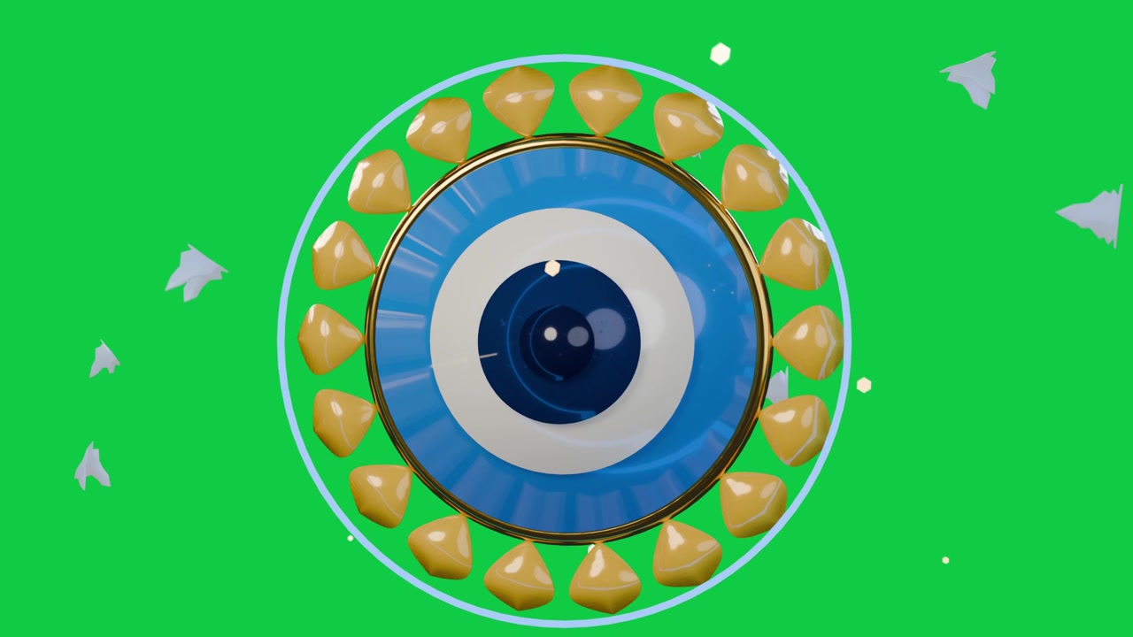 On play amulet centered on transparent canvas rotating glints sweeping flakes drifting to loop