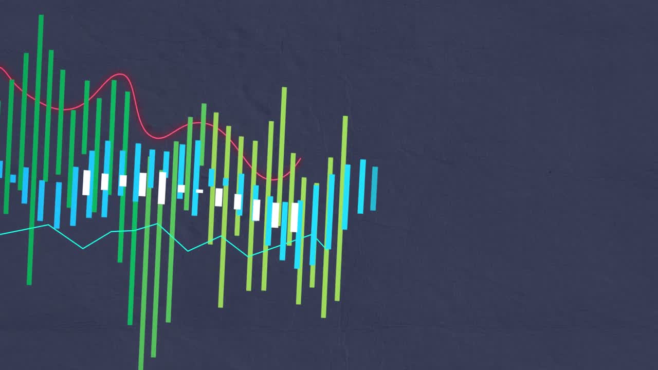 animación del procesamiento de datos estadísticos contra un fondo de textura gris.