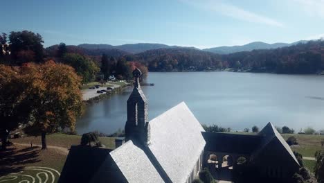 aerial methodist memorial chapel at lake junaluska in