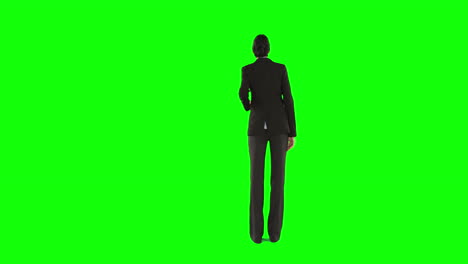 mujer de negocios en pantalla verde