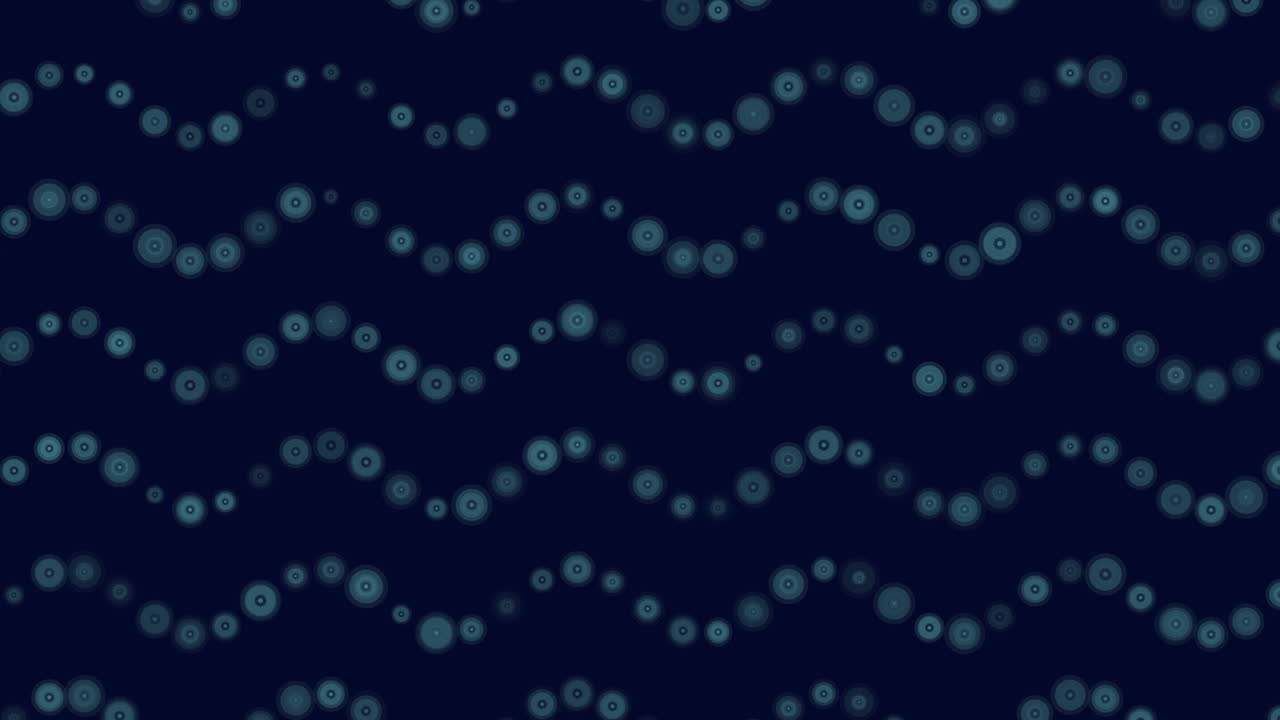 Waves of green dots on a soothing dark blue background