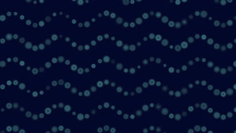 waves of green dots on a soothing dark blue background