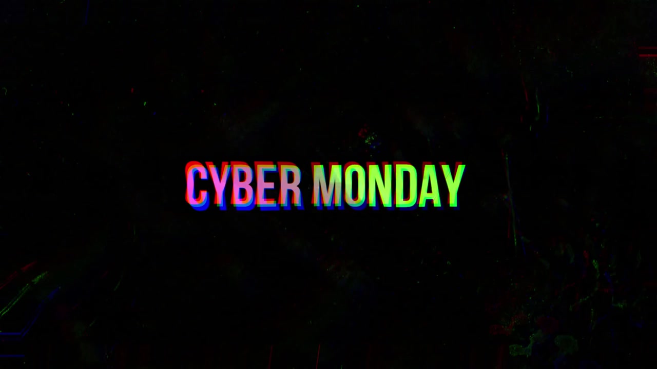 Cyber Monday Text Animation with Glitch Effect