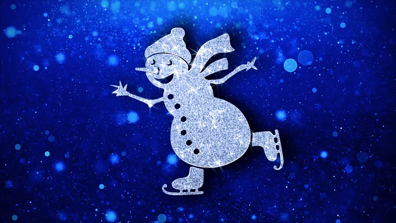 Glittering Snowman Ice Skating