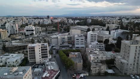 aerial view over city of nicosia in cyprus