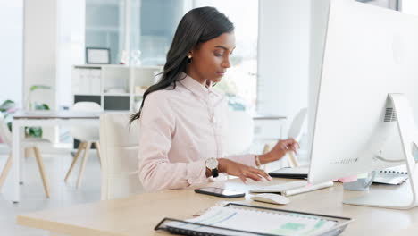 female secretary browsing online