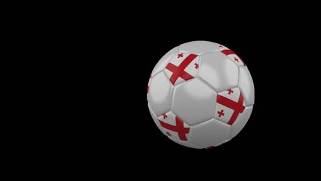 georgia flag on flying soccer ball on transparent background, alpha channel