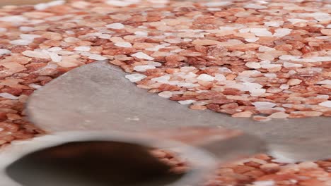 close up of pink himalayan salt crystals