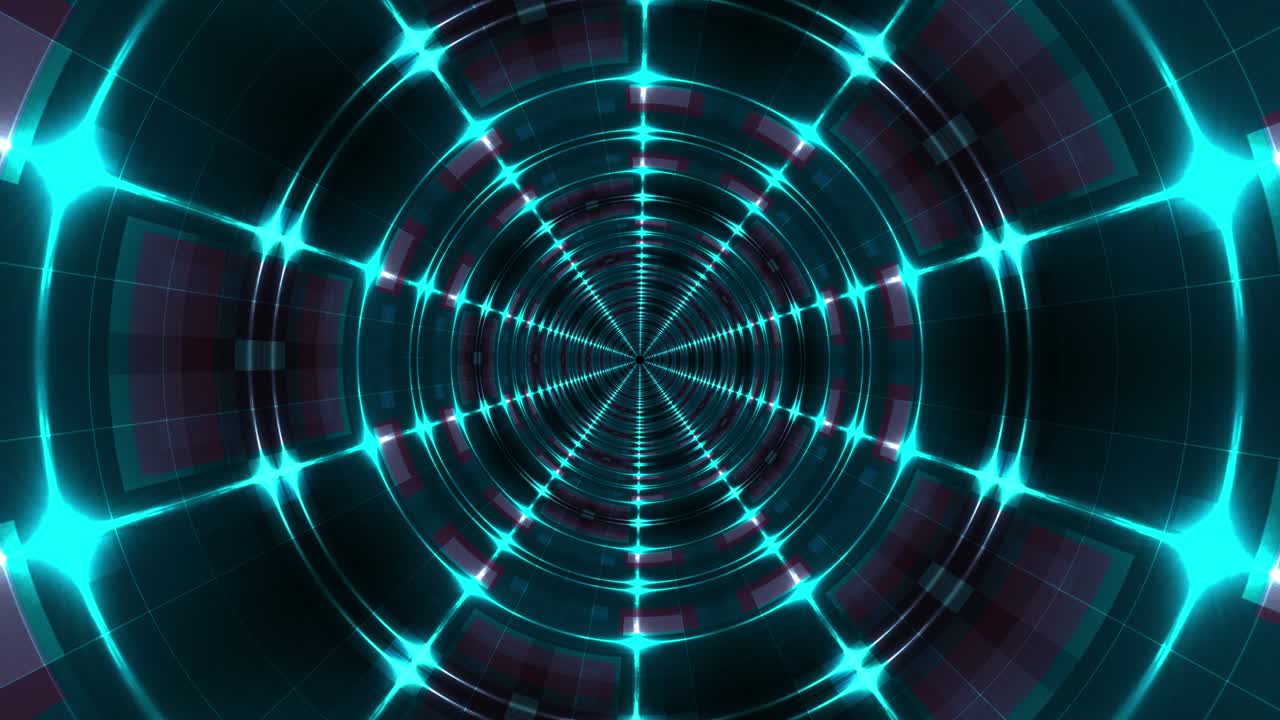 Abstract Futuristic Technology Circles Radial with Digital Grid Pattern. 4K UHD Looped Animated Background. Minimal geometric animation for technology business presentation, VJ Loop or design concept.