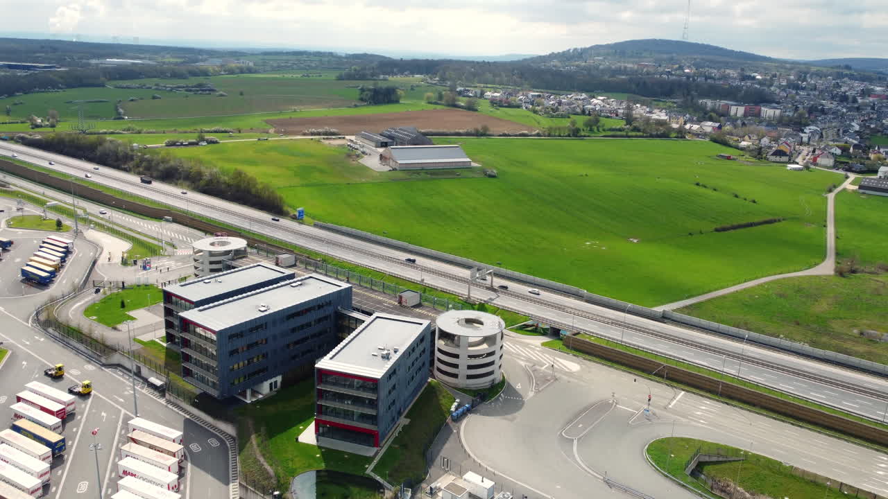Aerial View of a Modern Transportation Hub