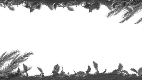 animación de la decoración navideña con espacio de copia en fondo blanco